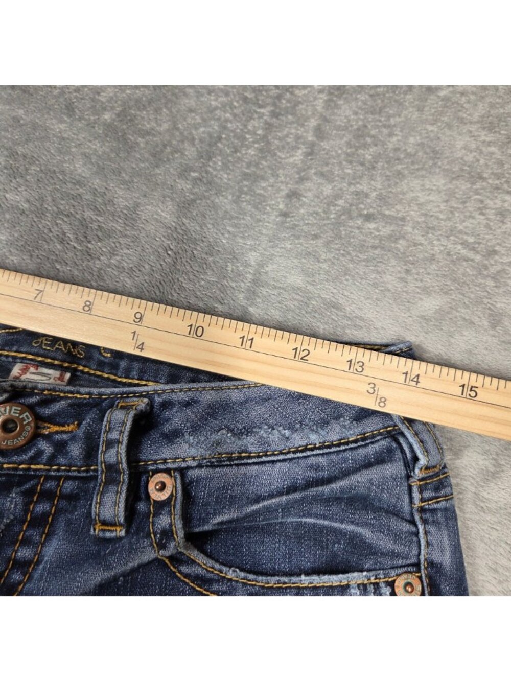 Silver Jeans Womens 28X33 Blue Aiko Bootcut Distressed Western Glove Works - Picture 9 of 12